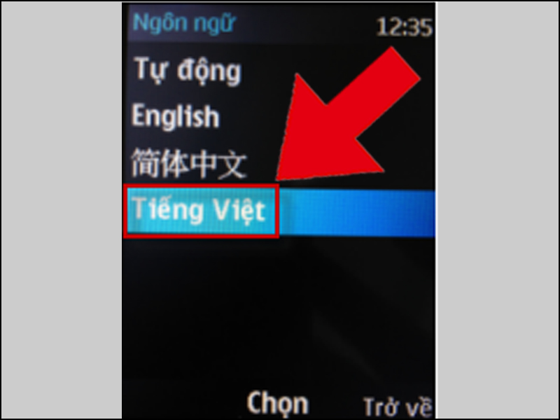 Chọn Tiếng Việt